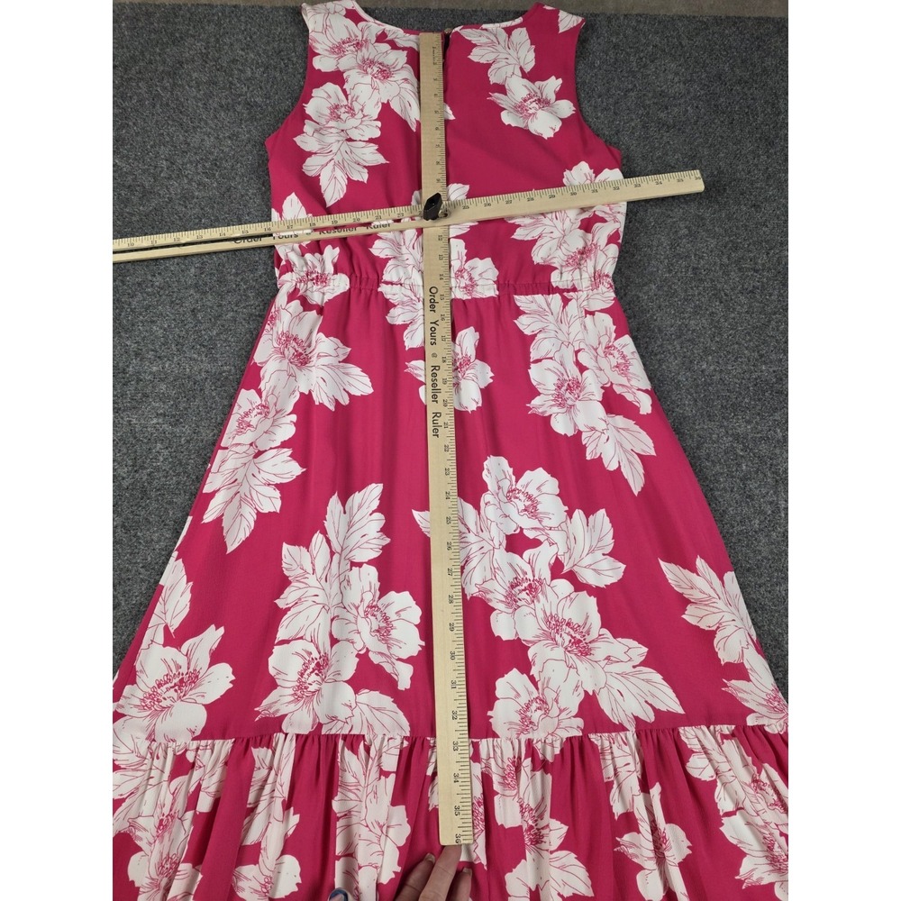 TALBOTS NWT Crepe Floral Blouson Lined Keyhole Flounce Dress Size 8 Pink - Picture 12 of 12